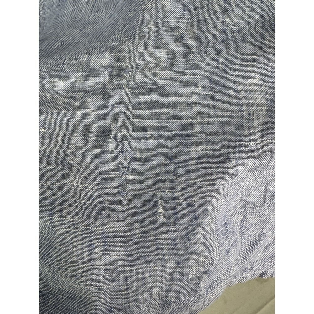 Tahari Womens 3X Linen Top Button Down Blouse Roll Tab Sleeve Coastal Cottage - Picture 4 of 11